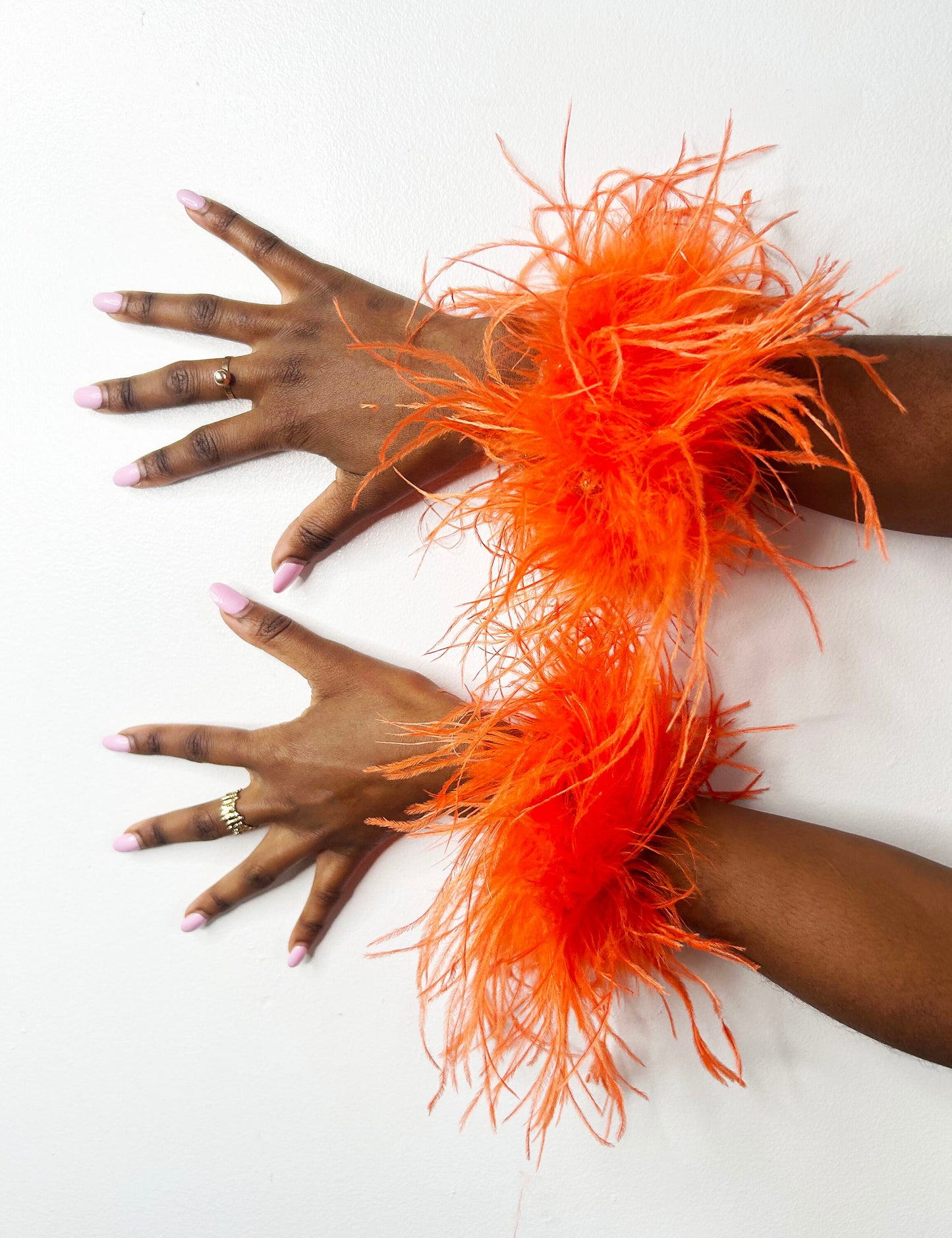Orange Feather Cuffs