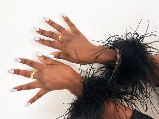Black Feather Cuffs