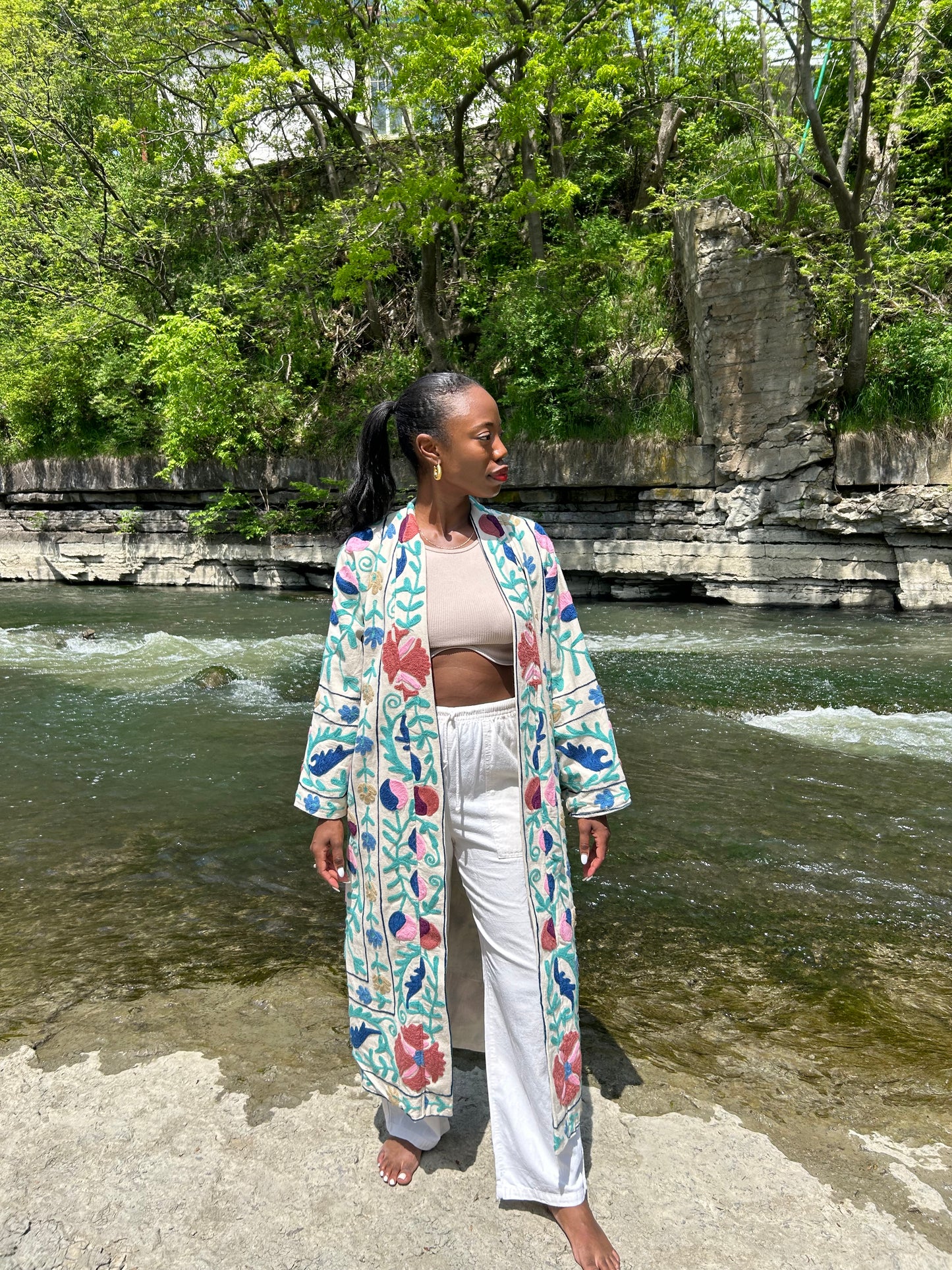 Isla Jacket Long Duster Style - Charcoal Size M