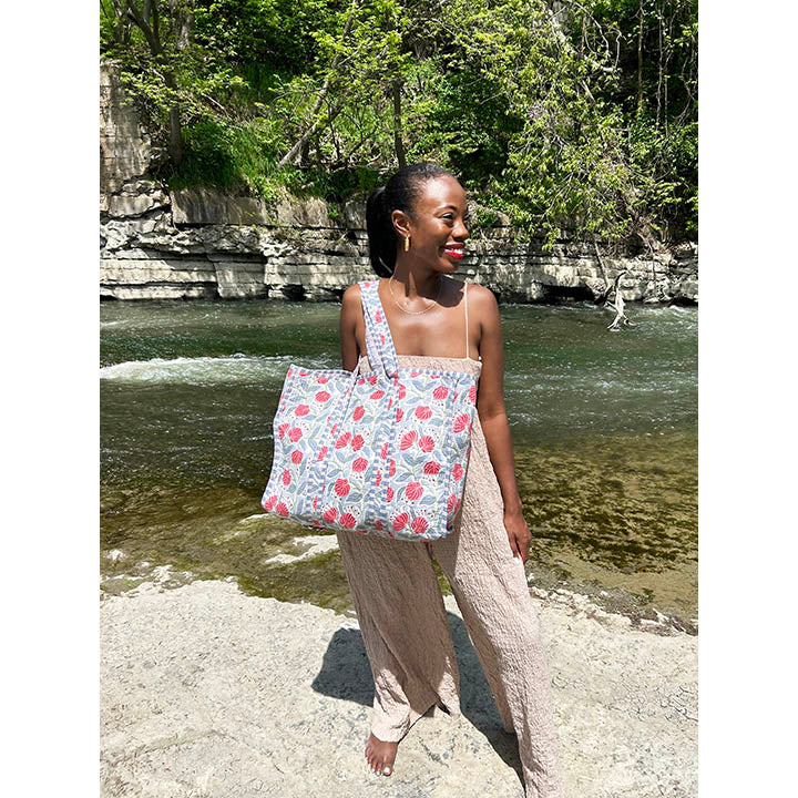 Leapord printed Pink tote bag
