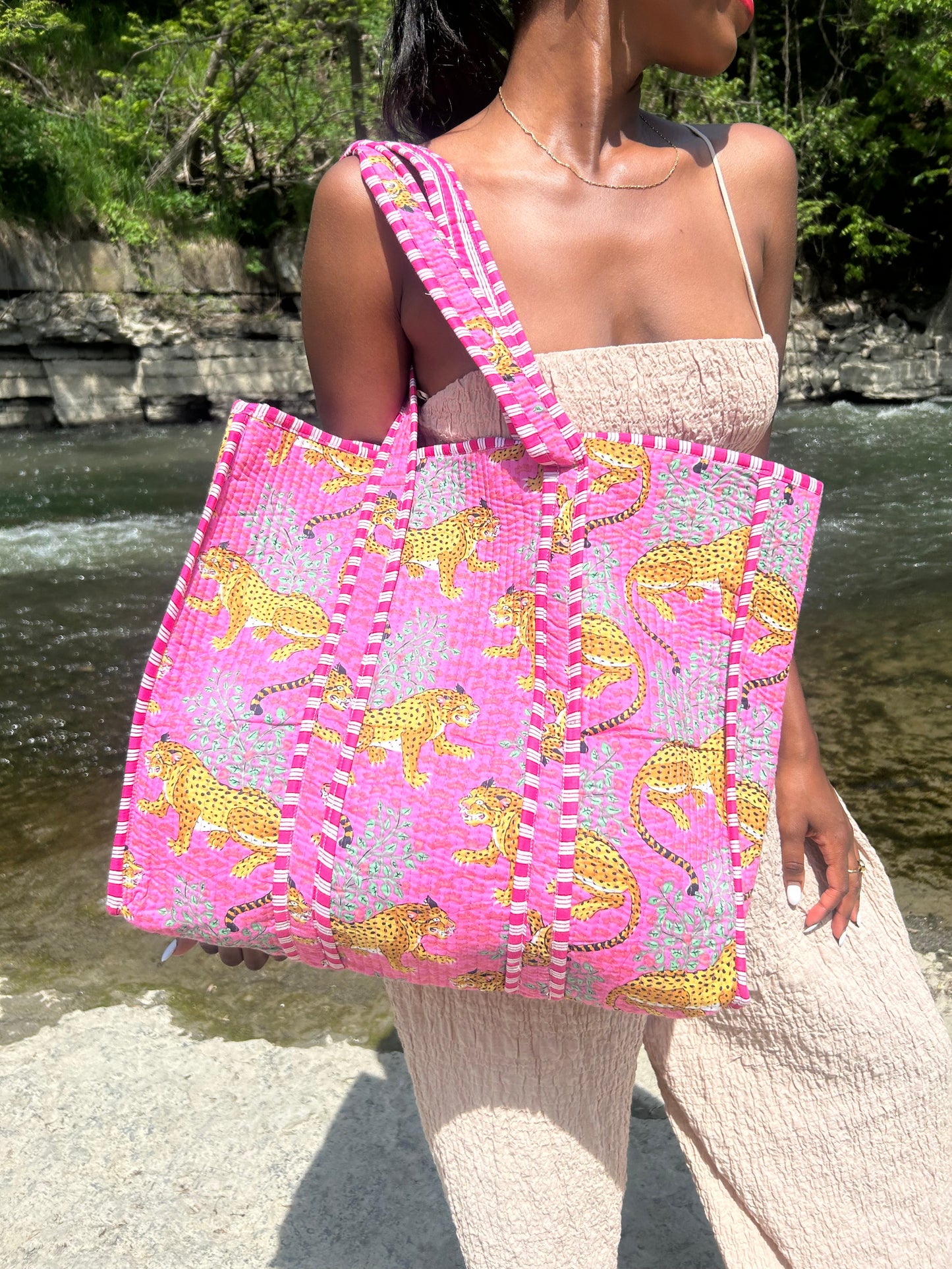 Vintage trench coat on model showcasing details.