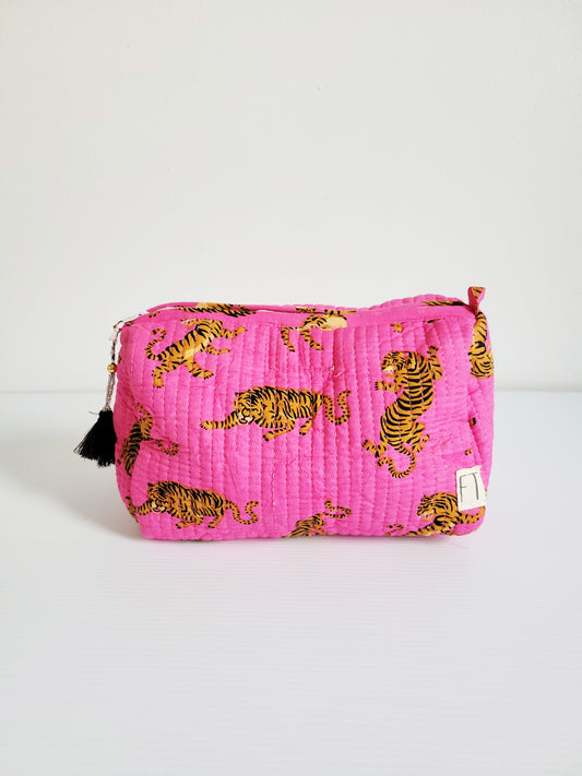 The Makeup Bag Dark Pink Leopard