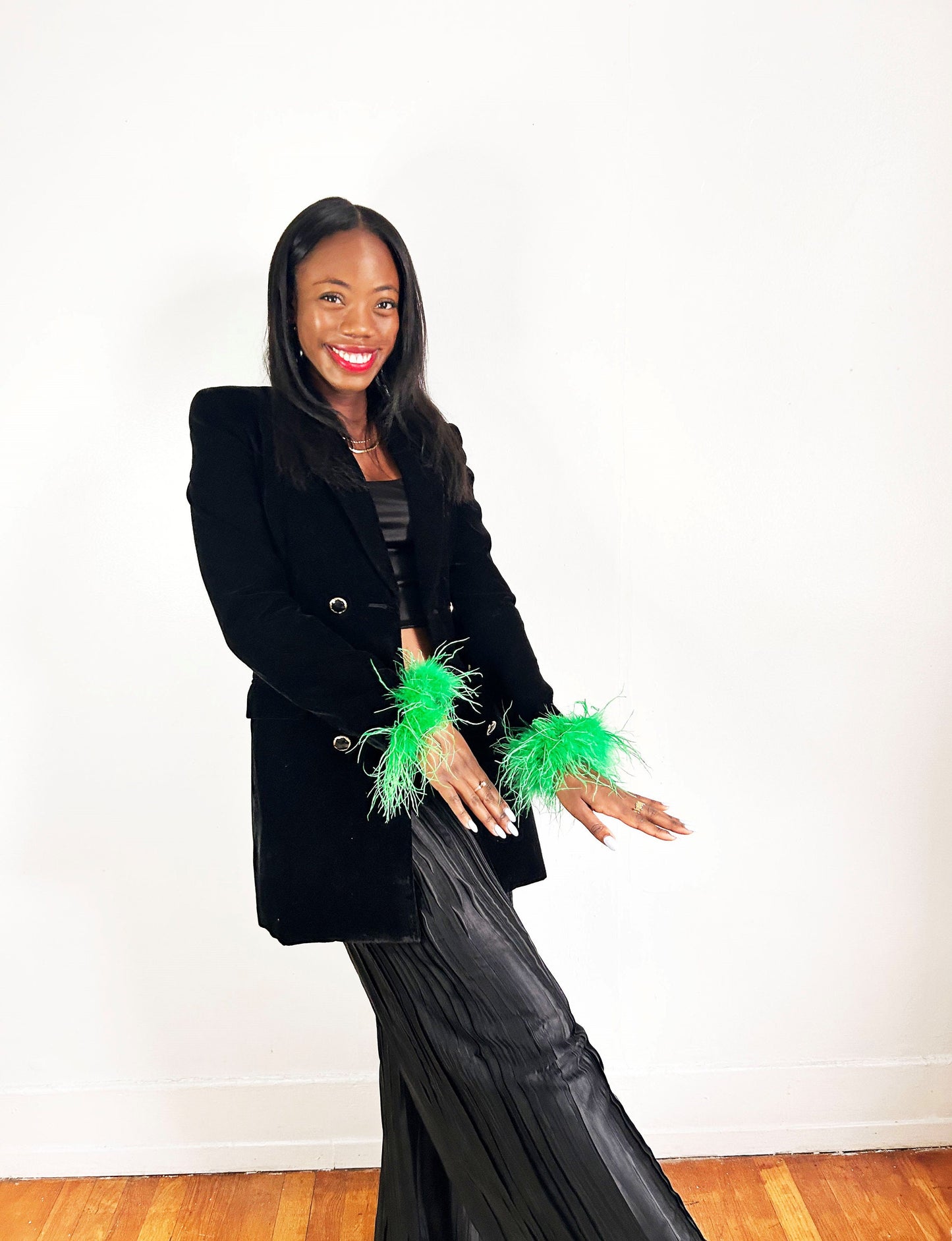 Green Feather Cuffs