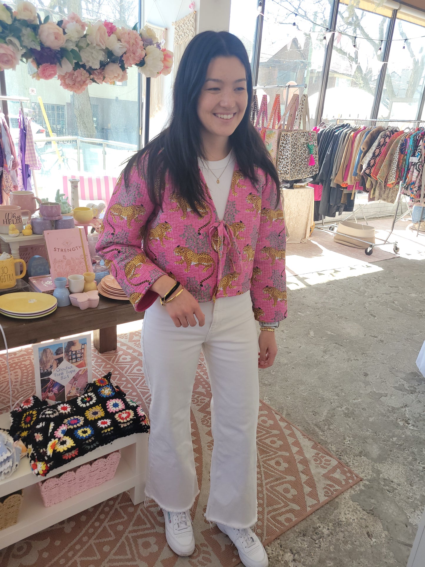 Clara Quilted Jacket Dark Pink