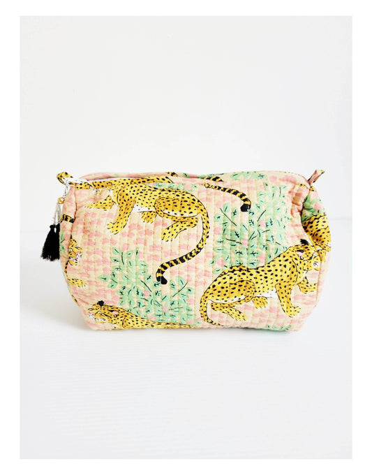 The Makeup Bag Pink Brown Leopard