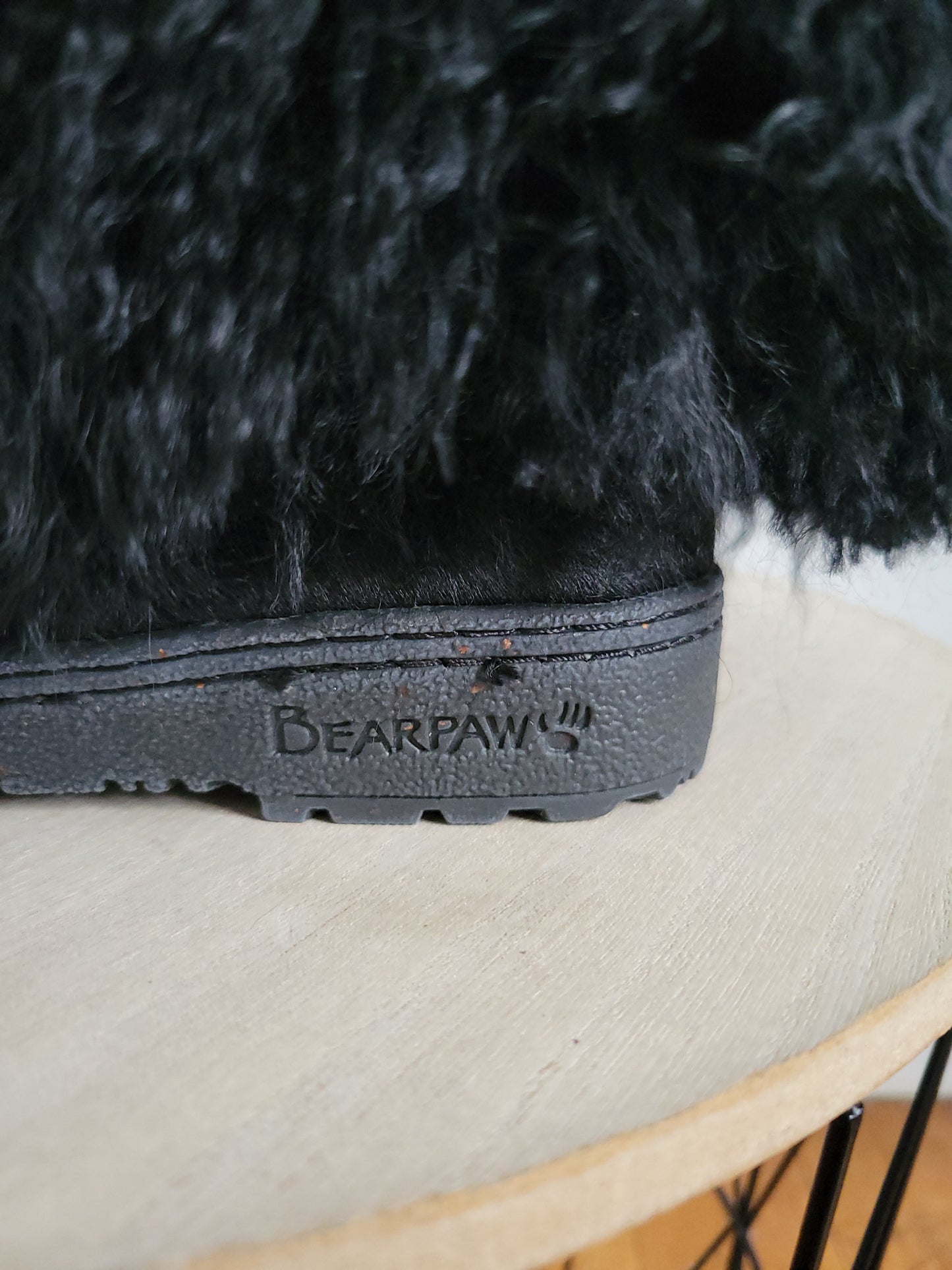 Black Shearling Fur Snow Boots