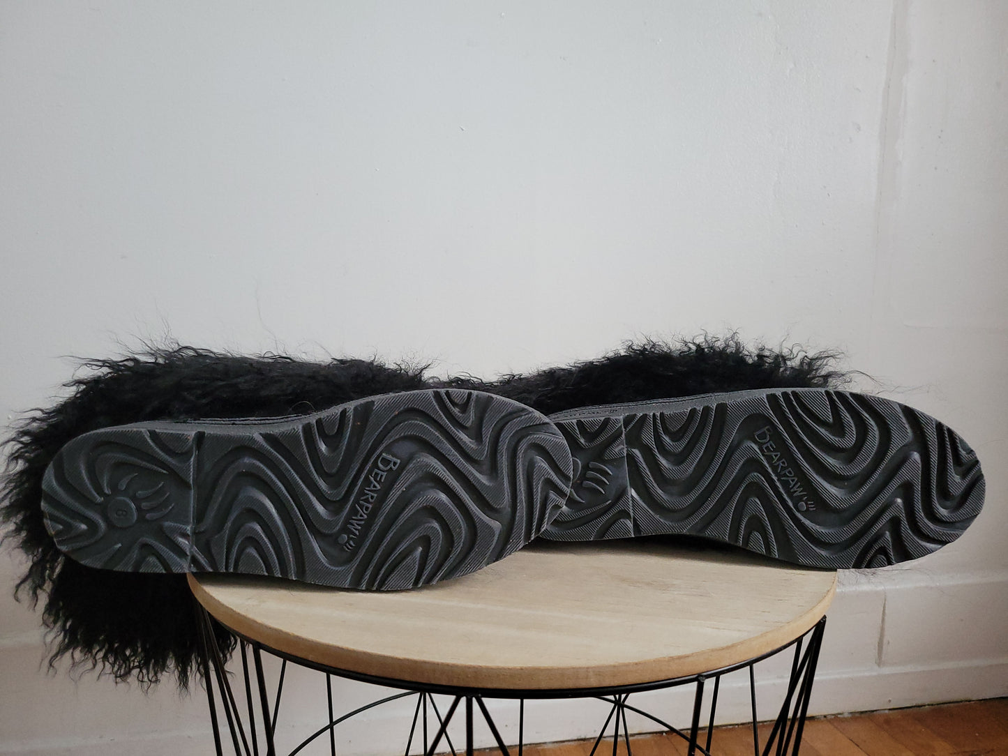 Black Shearling Fur Snow Boots
