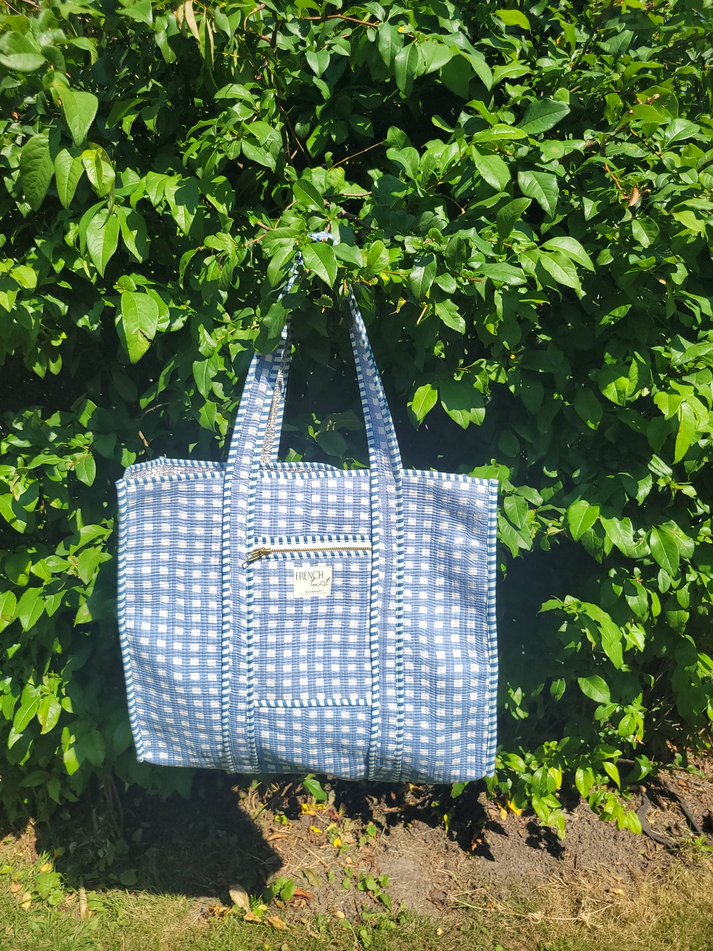 The Premium Gingham Bag Blue
