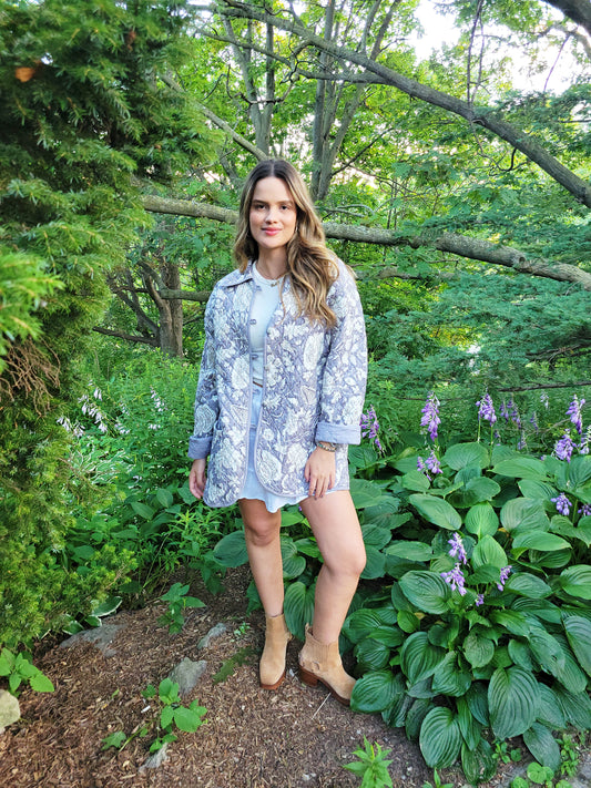 The Barn Jacket Smokey Blue Floral