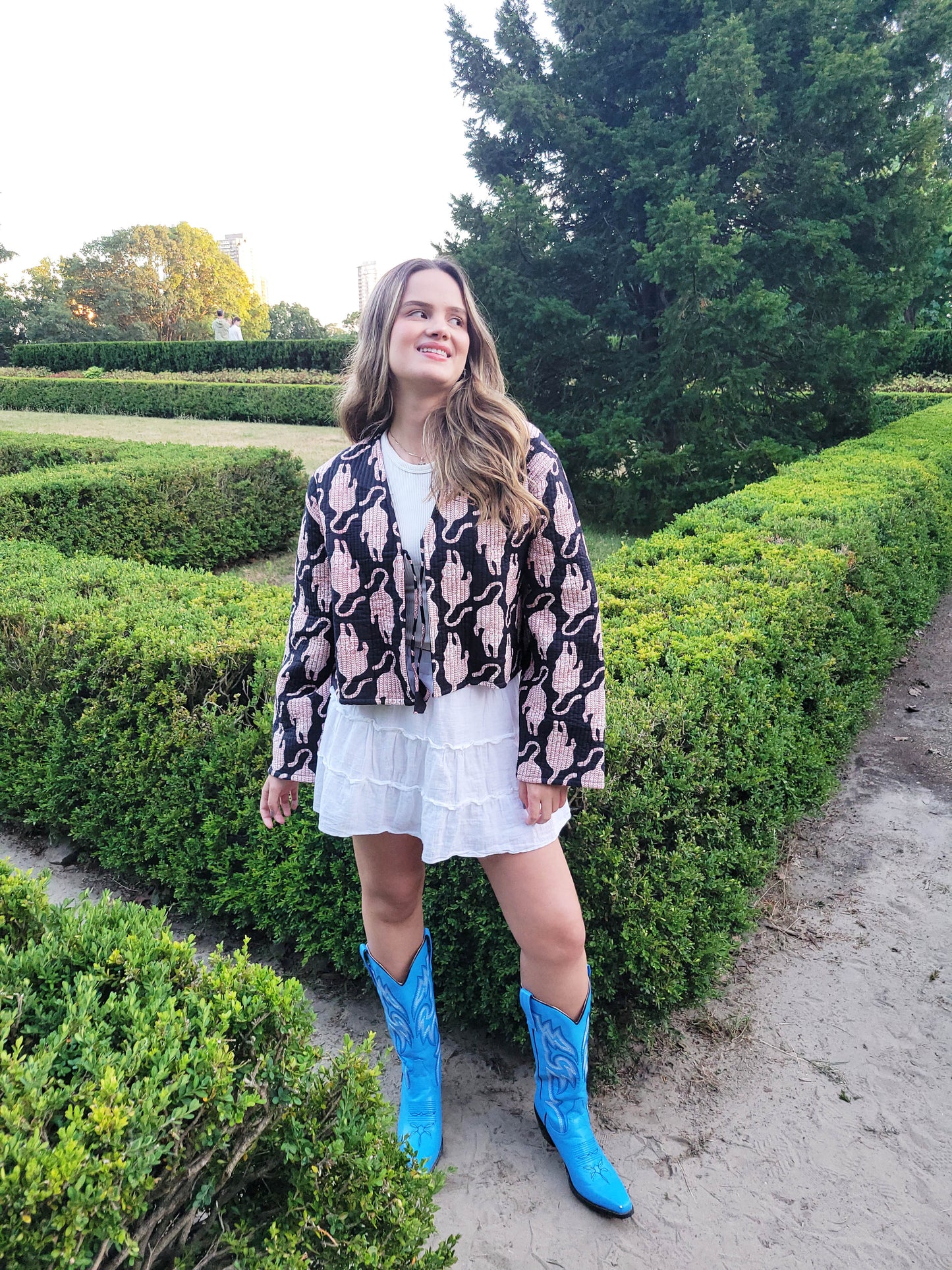 Clara Quilted Jacket Black Leopard