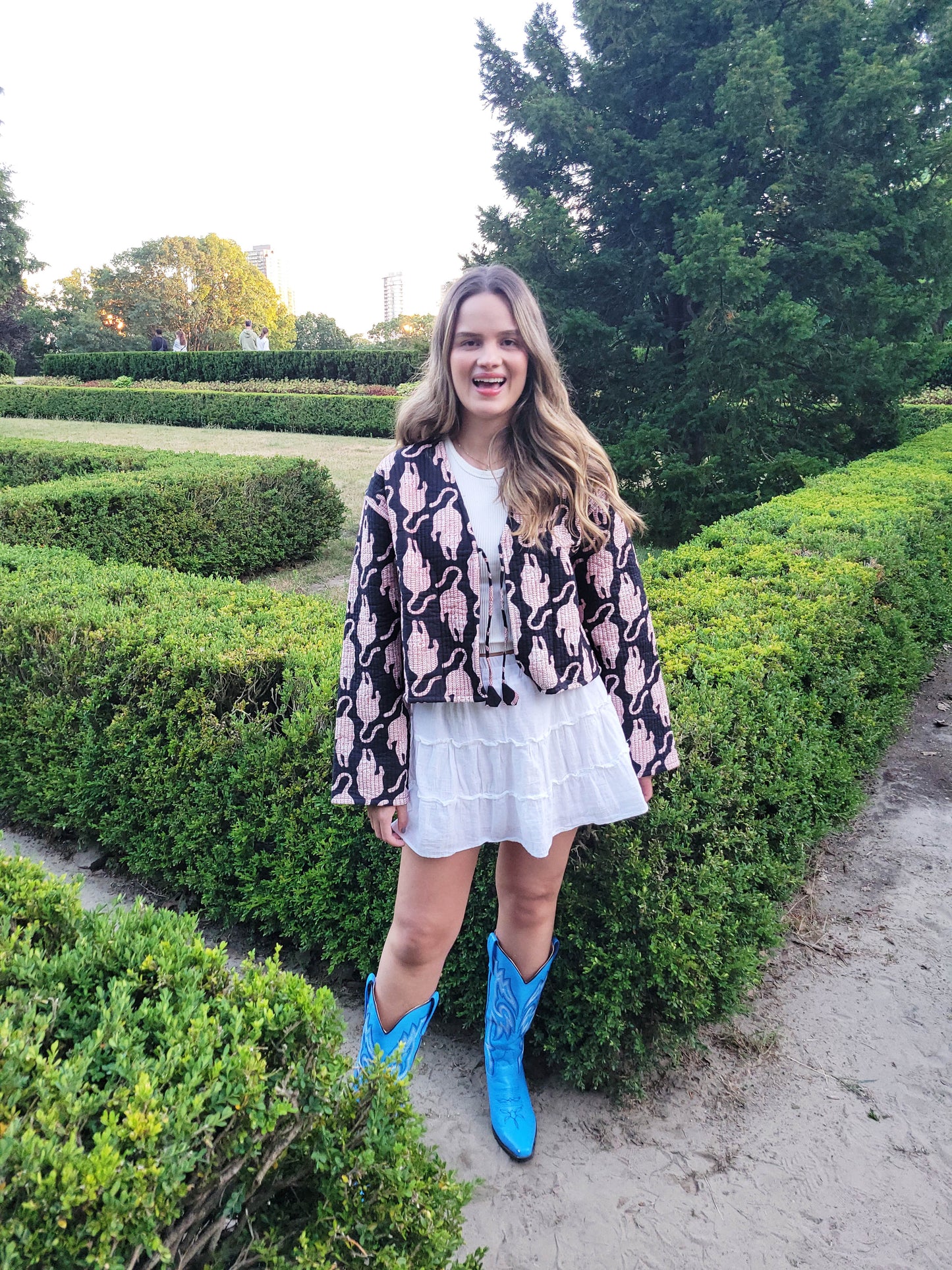 Clara Quilted Jacket Black Leopard