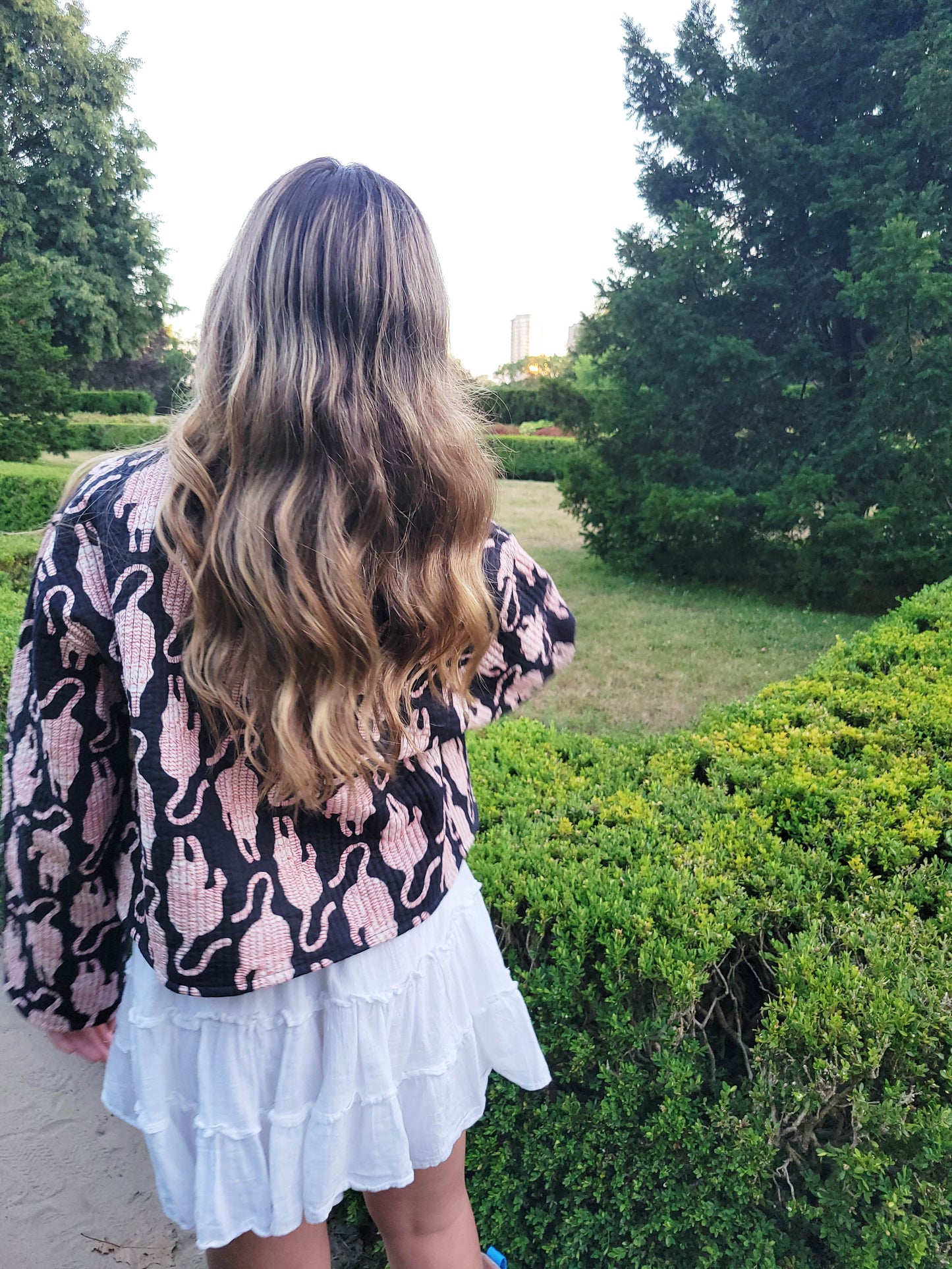 Clara Quilted Jacket Black Leopard