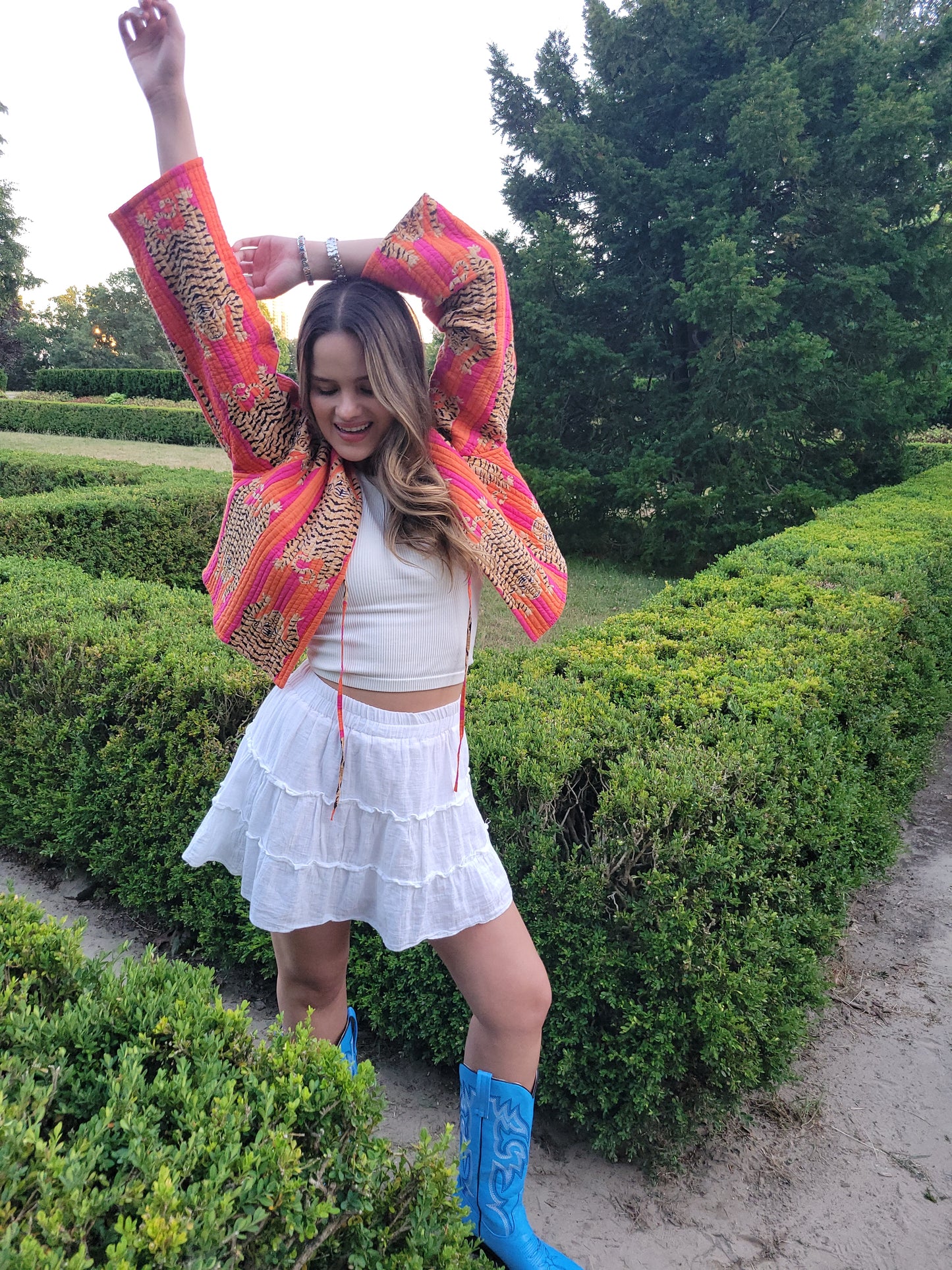 Clara Quilted Jacket Orange