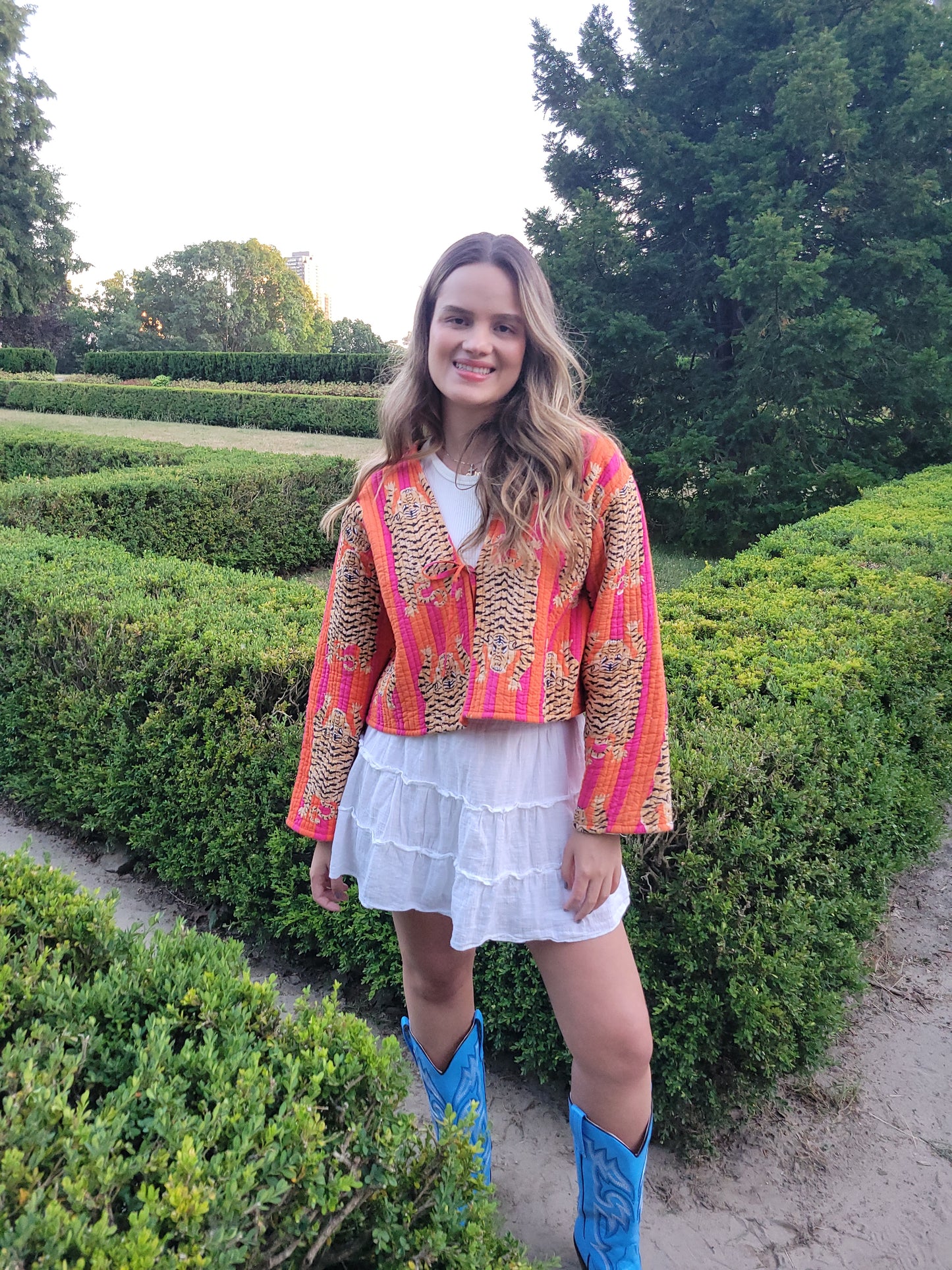 Clara Quilted Jacket Orange