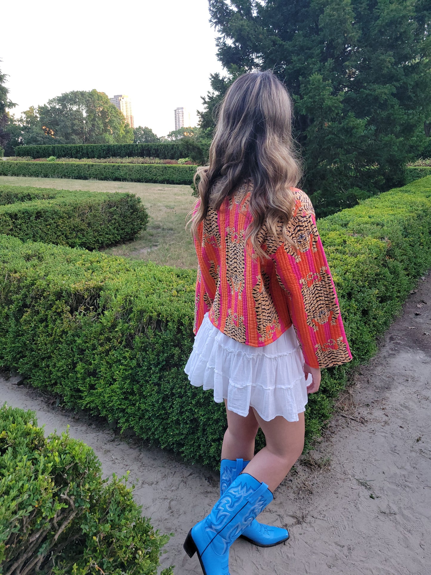 Clara Quilted Jacket Orange