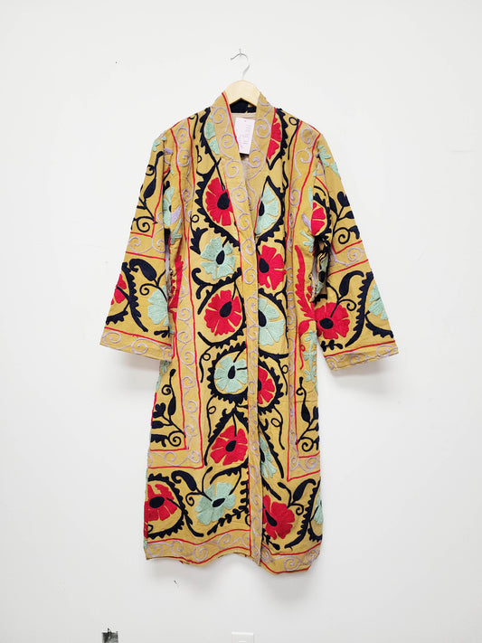 Isla Jacket Long Duster Style - Tan Brown Size M