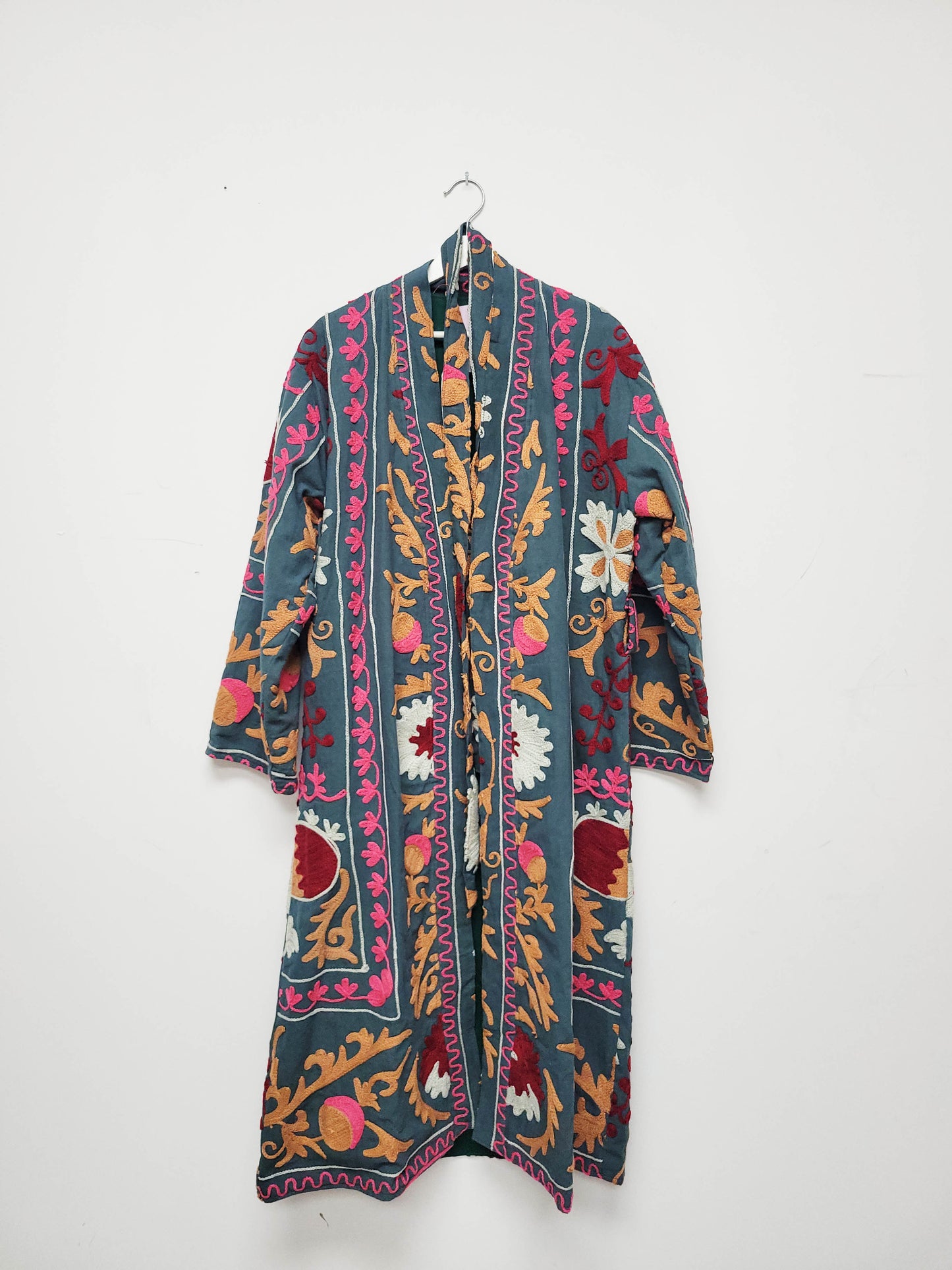 Isla Jacket Long Duster Style - Forest Green Size M