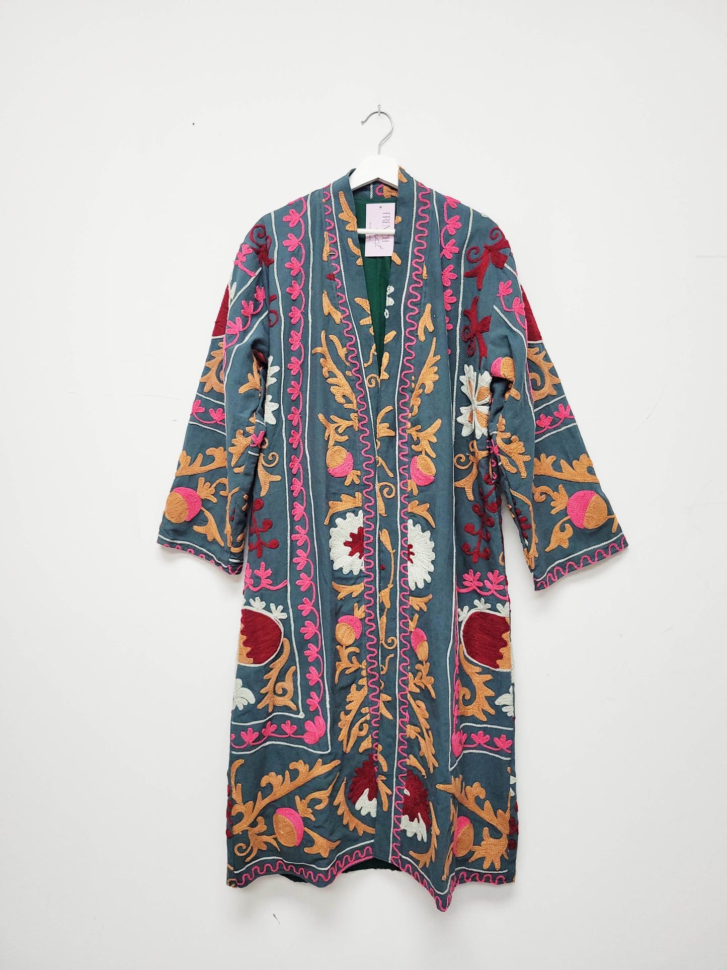 Isla Jacket Long Duster Style - Forest Green Size M