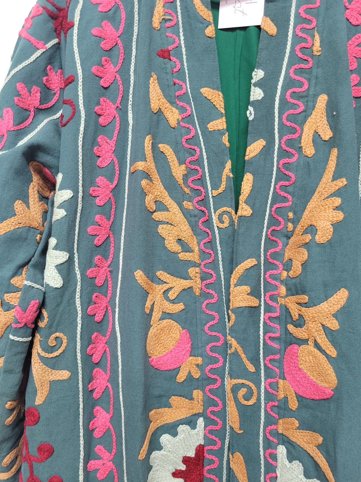 Isla Jacket Long Duster Style - Forest Green Size M