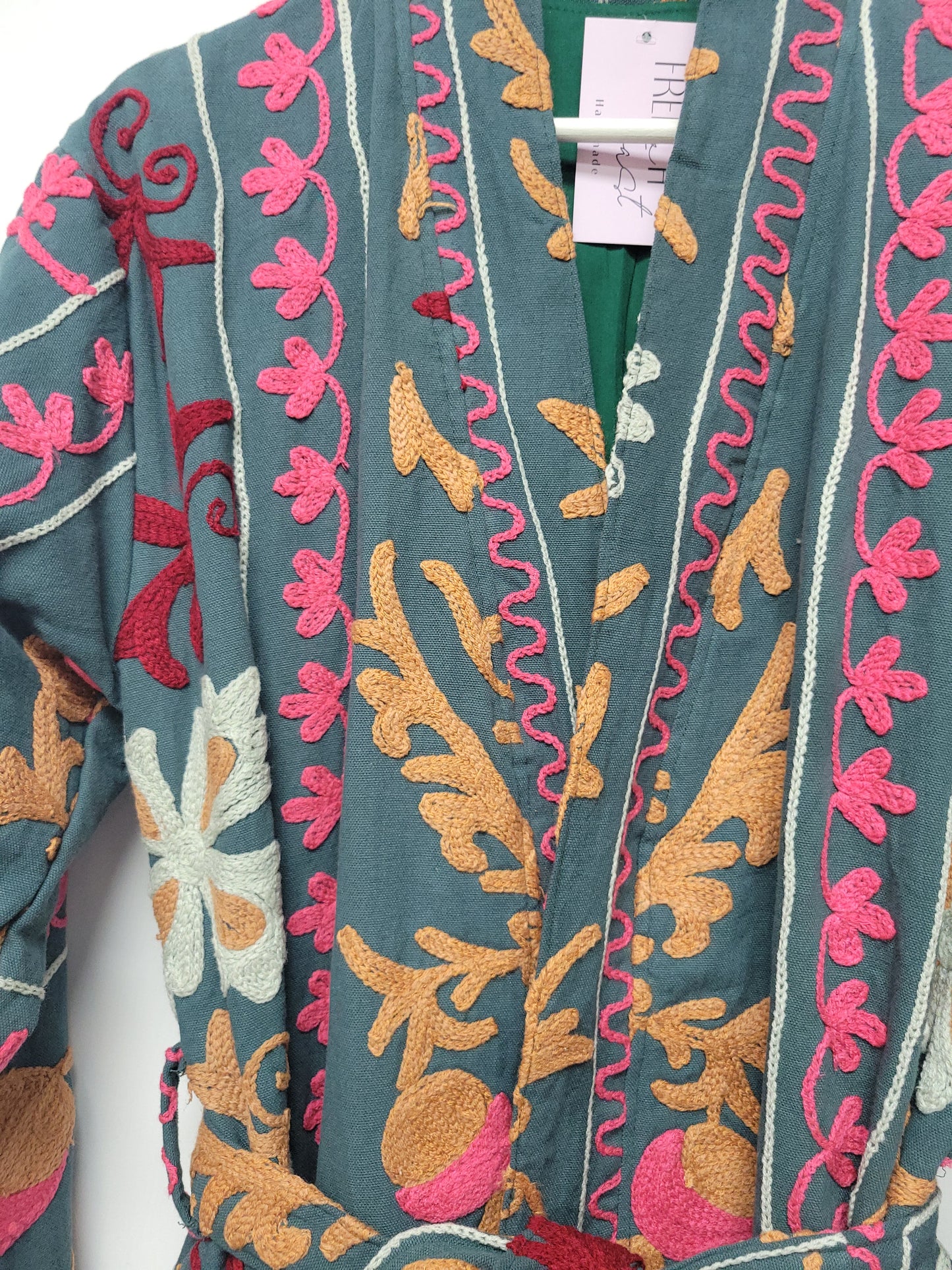 Isla Jacket Long Duster Style - Forest Green Size M