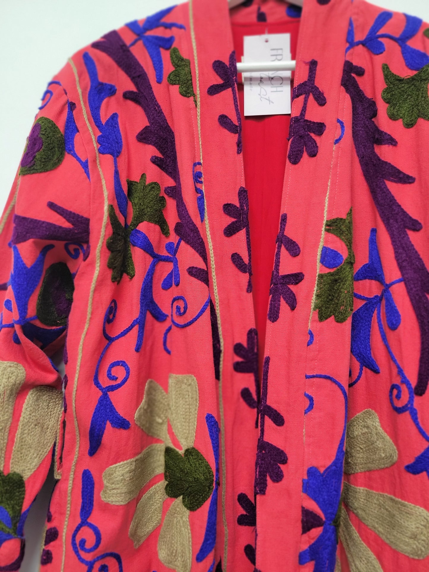 Isla Jacket Long Duster Style - Pink Blue Size M