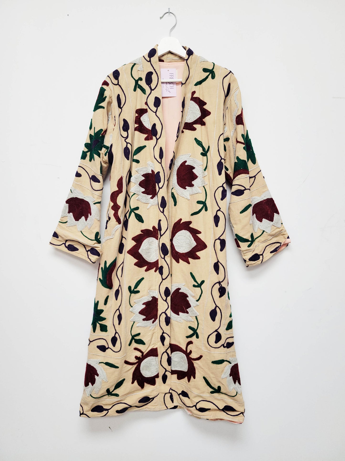 Isla Jacket Long Duster Style - Light Brown Pink Size M