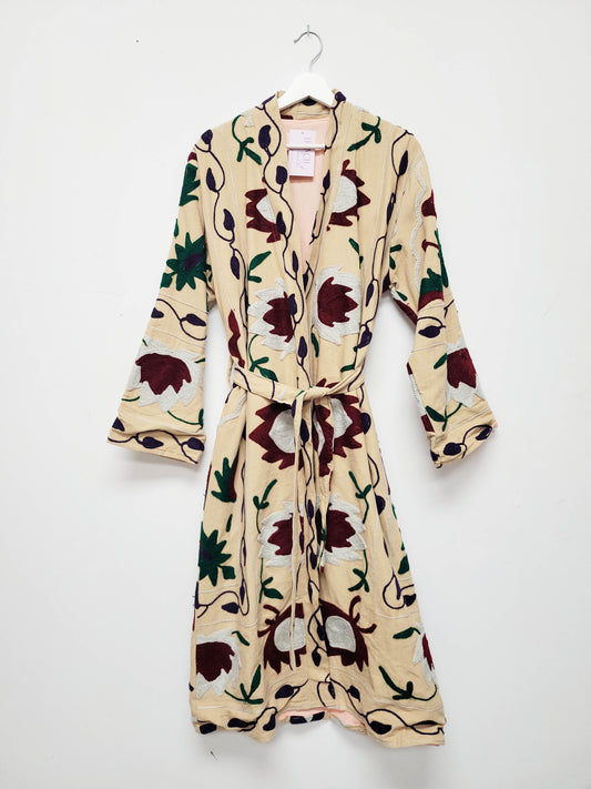 Isla Jacket Long Duster Style - Light Brown Pink Size M