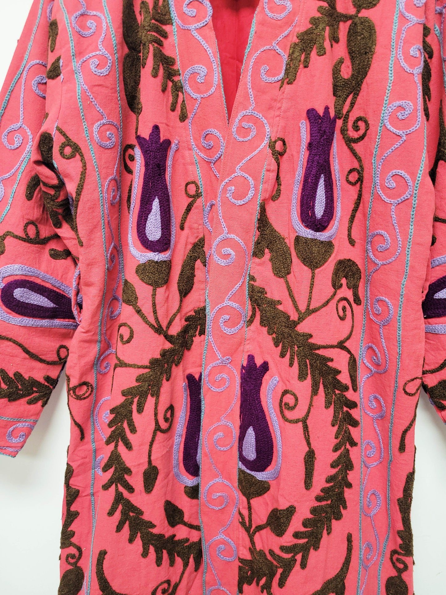 Isla Jacket Long Duster Style - Pink Brown Size M