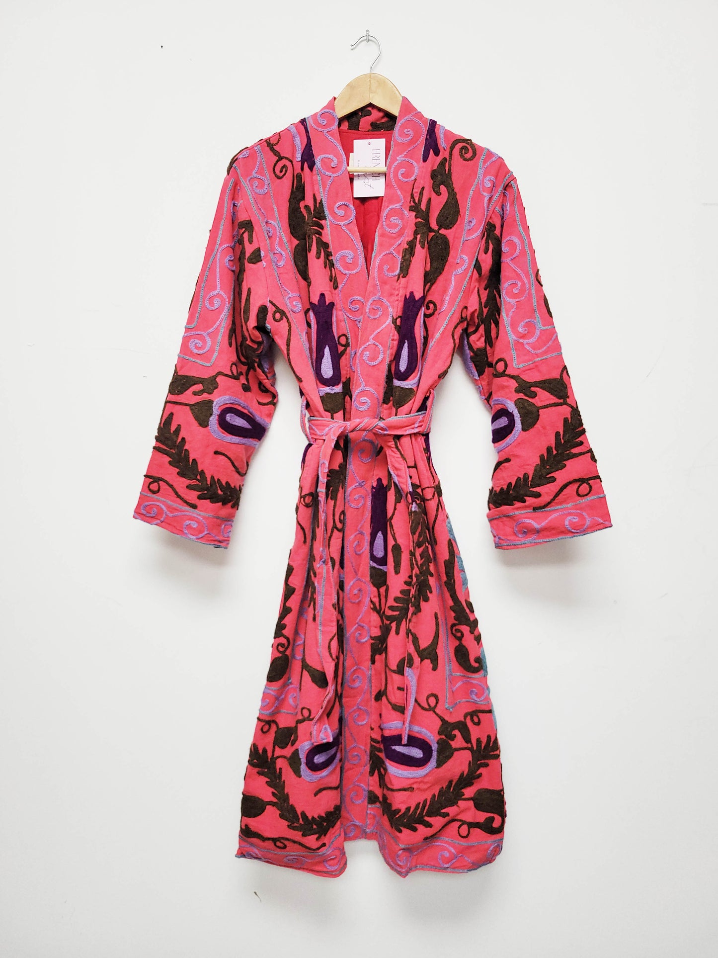 Isla Jacket Long Duster Style - Pink Brown Size M