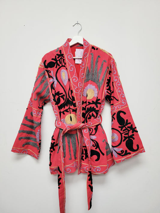 Isla Jacket Mid Length - Pink Gray Size M