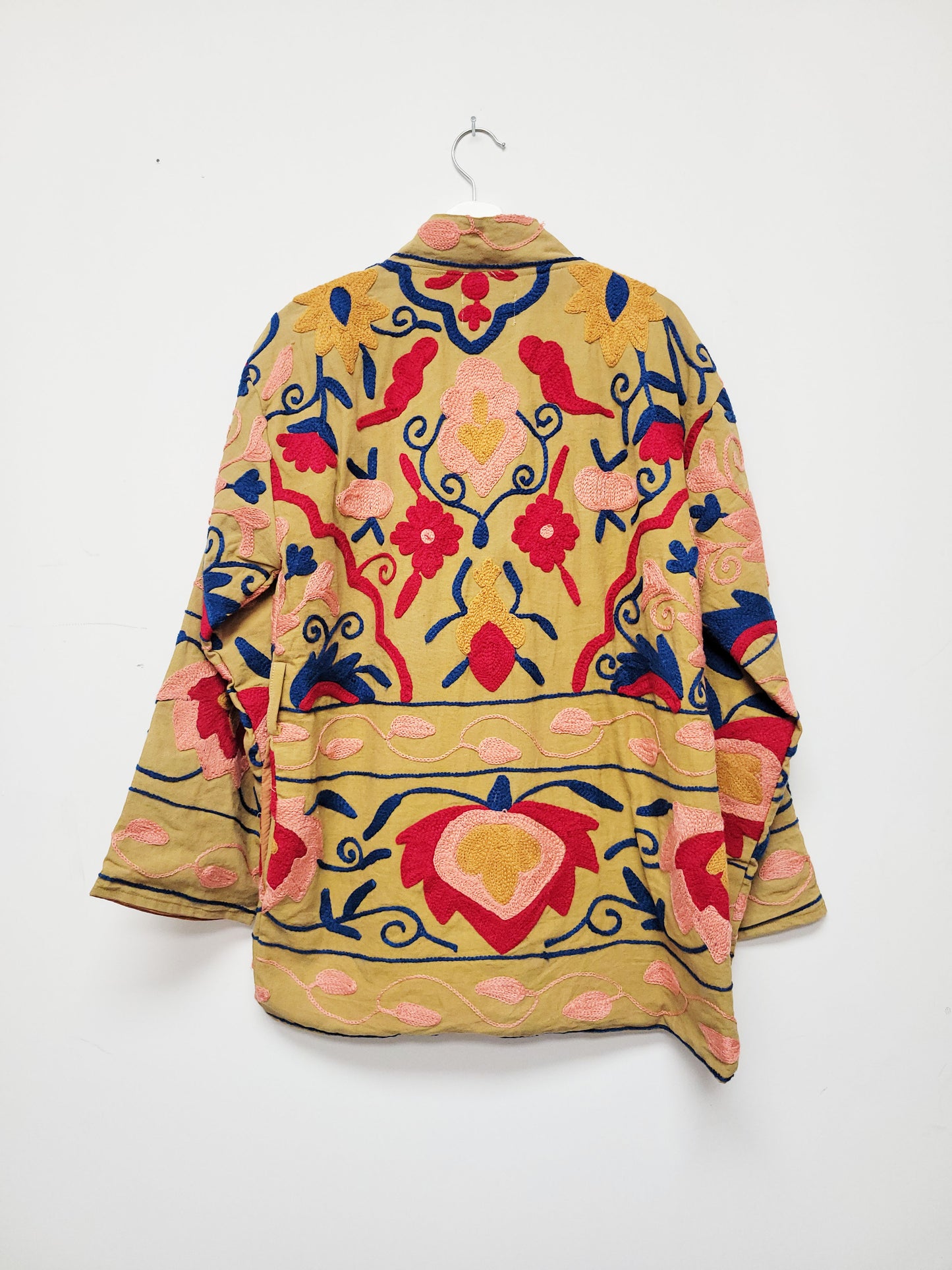 Isla Jacket Mid Length - Tan Brown Red Pink Blue Size M