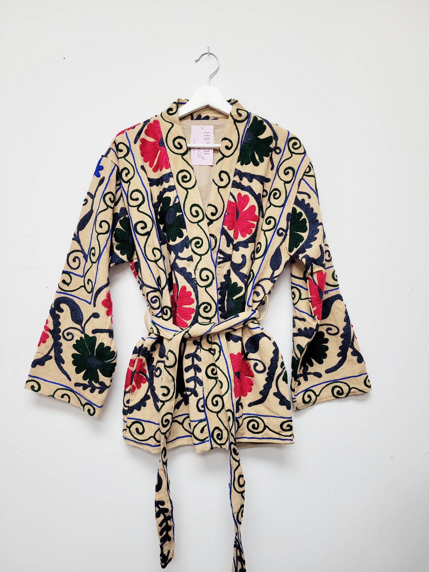 Isla Jacket Mid Length - Brown Blue Red Size M