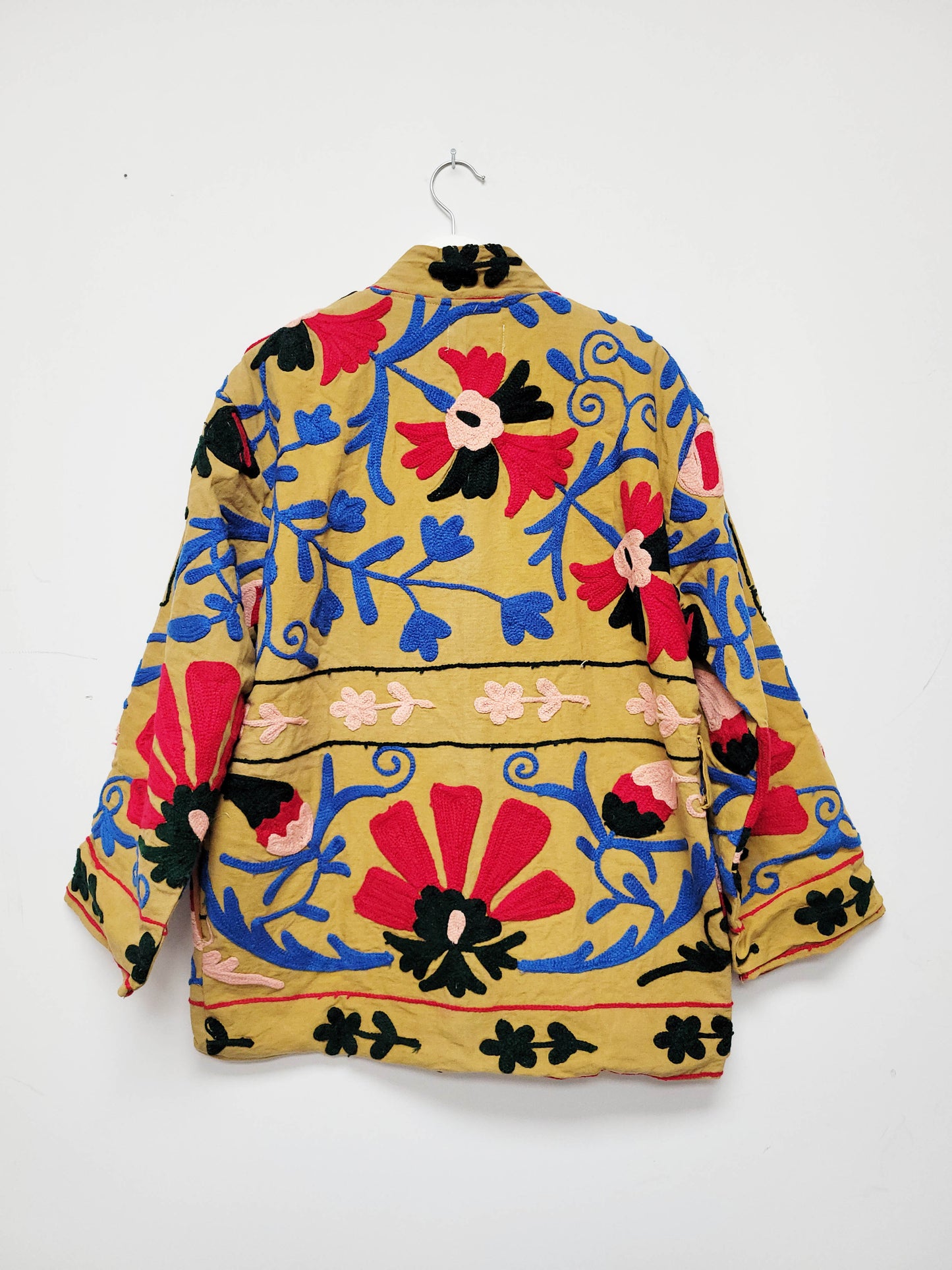 Isla Jacket Mid Length - Tan Brown Blue Red Size M