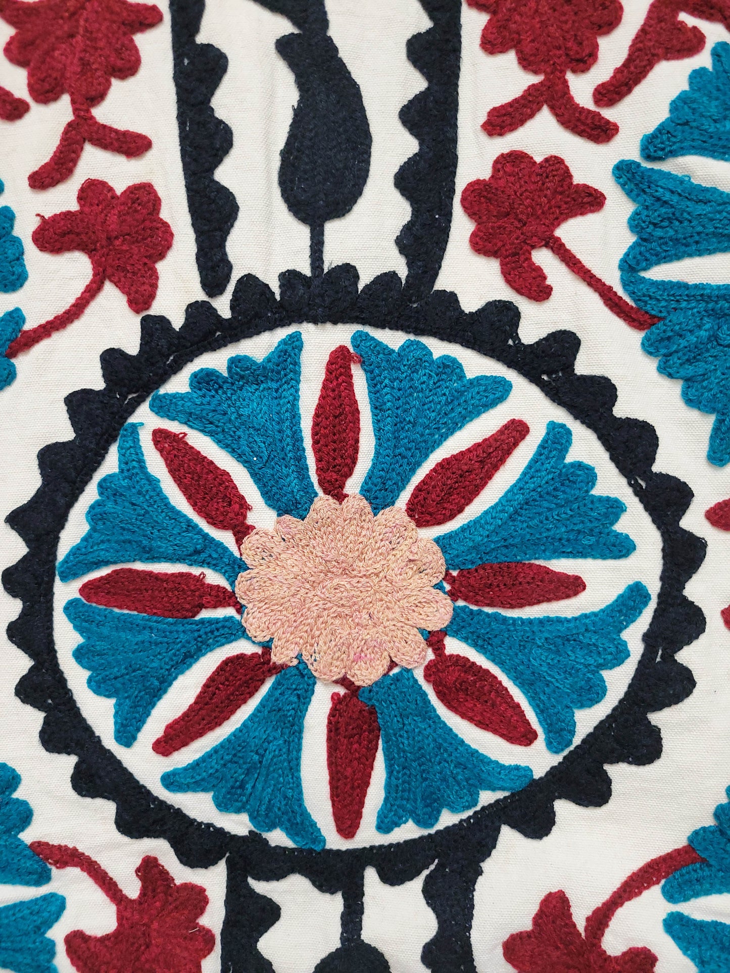 Isla Vest - White Turquoise Burgundy Size S