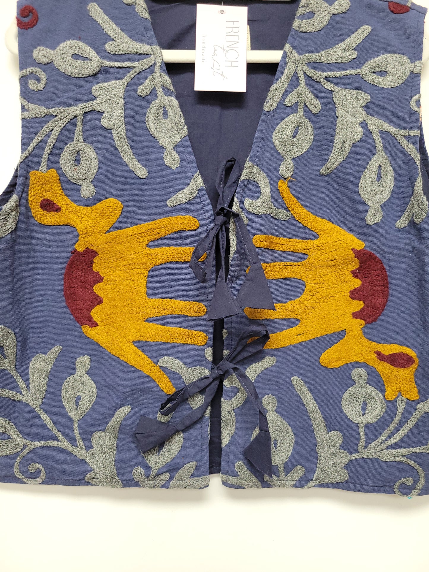 Isla Vest - Blue Burgundy Camel Size S