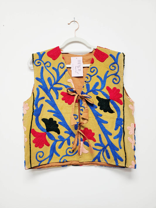 Isla Vest - Camel Brown Blue Red Size S