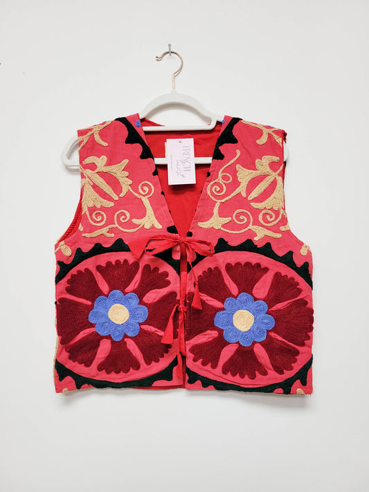 Isla Vest - Pink Burgundy Blue Size S