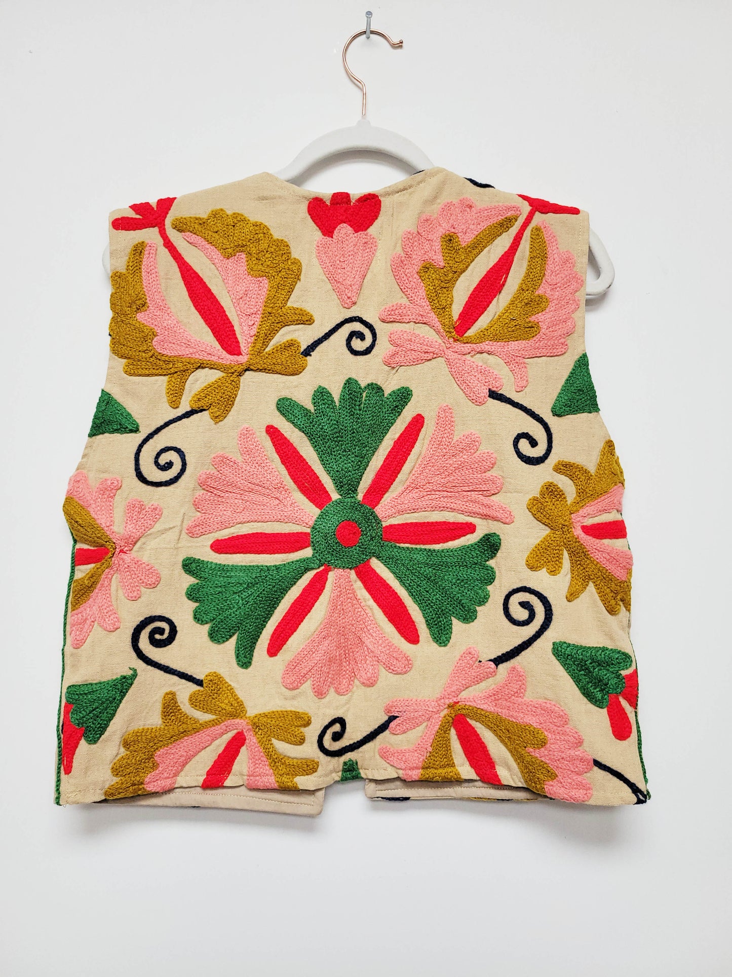 Isla Vest - Tan Brown Pink Mustard Size S