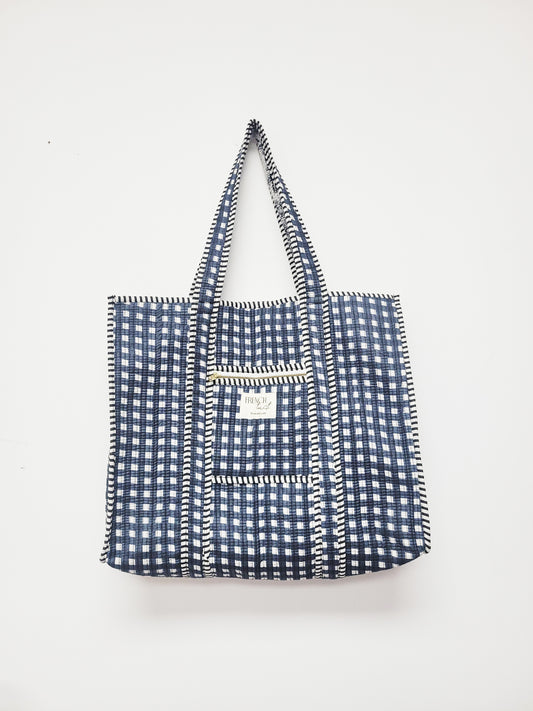 The Premium Gingham Bag Ink Black