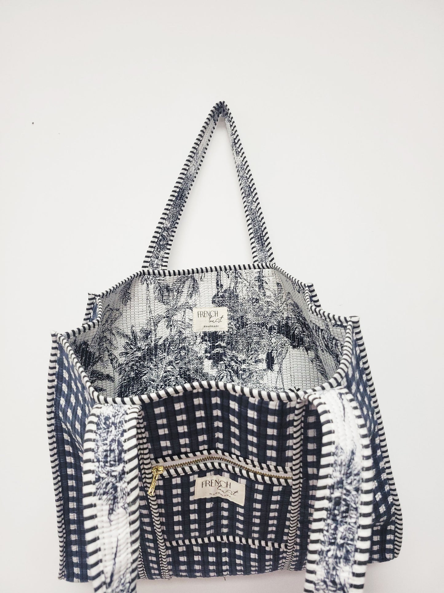 The Premium Gingham Bag Ink Black