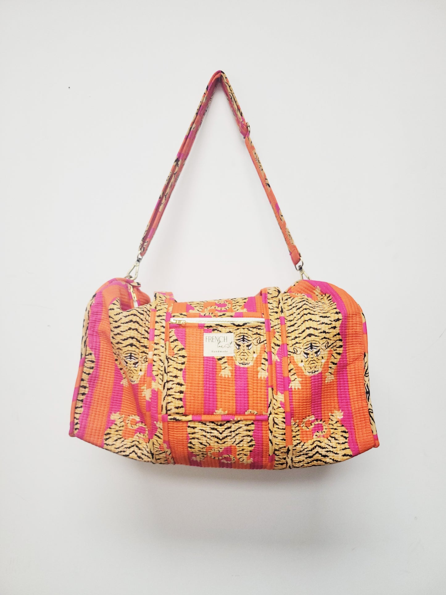 The Ara Duffle Bag Orange and Pink Tiger