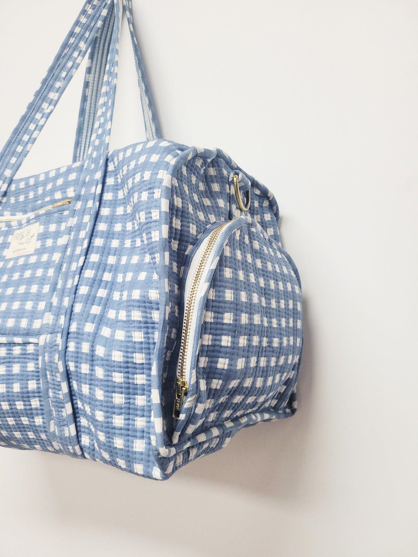 The Ara Duffle Bag Blue Gingham