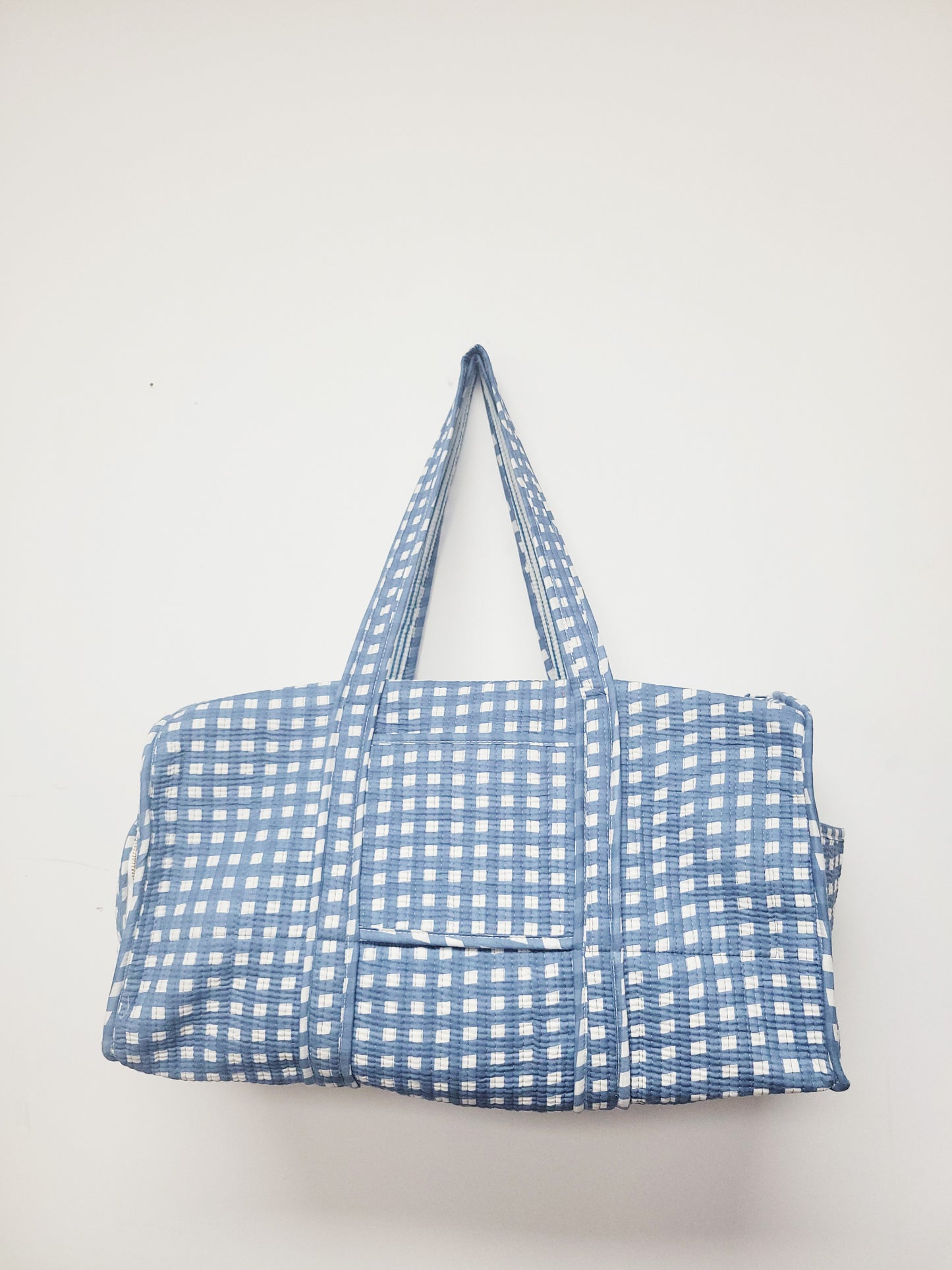 The Ara Duffle Bag Blue Gingham