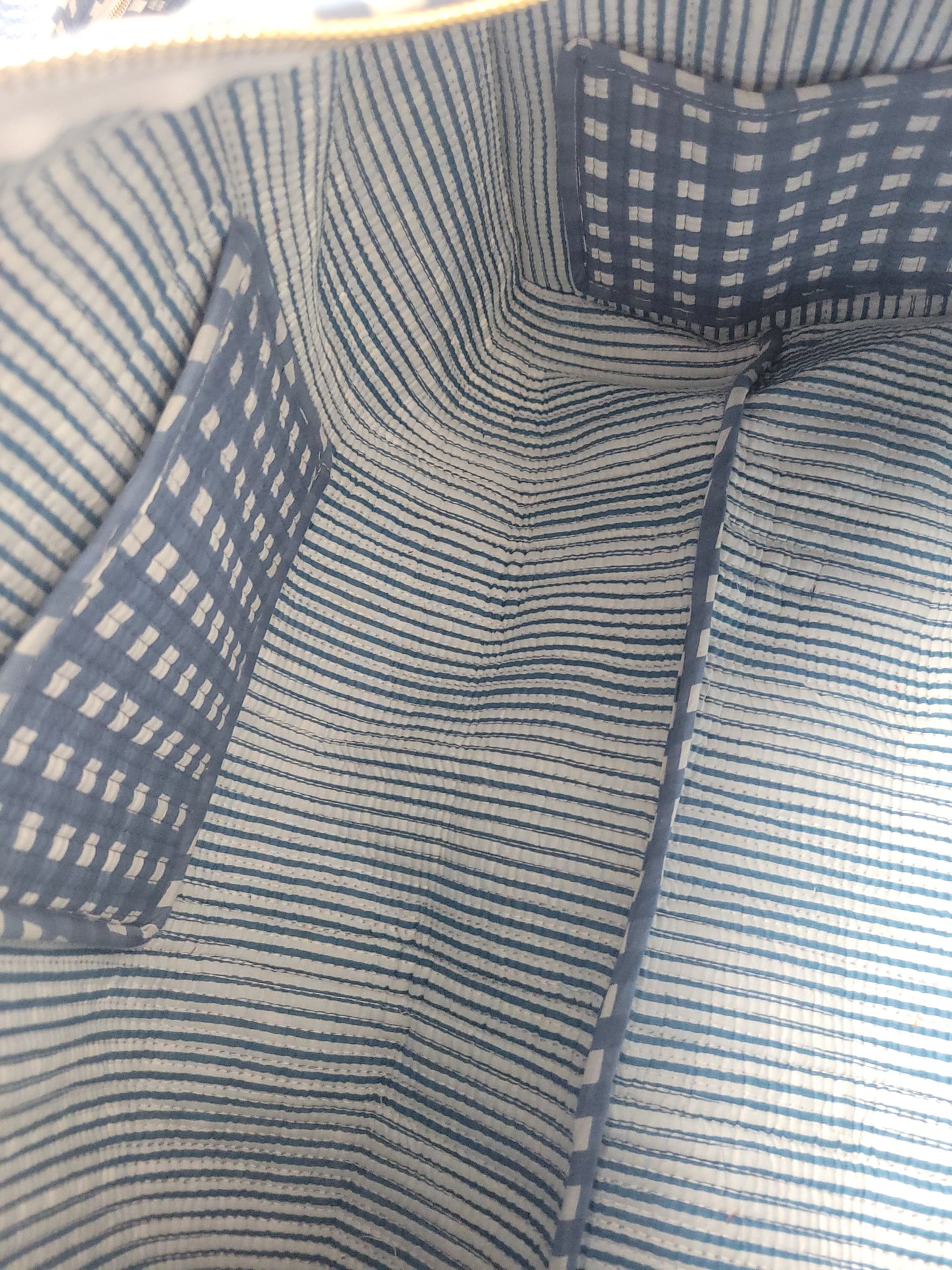 The Ara Duffle Bag Blue Gingham