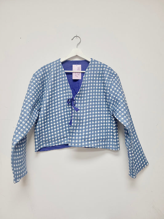 Clara Quilted Jacket Blue Gingham