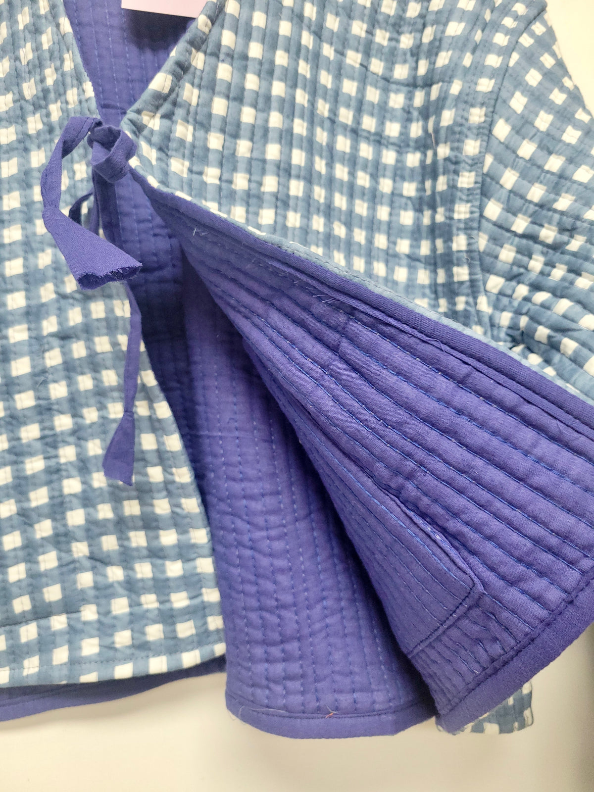 Clara Quilted Jacket Blue Gingham
