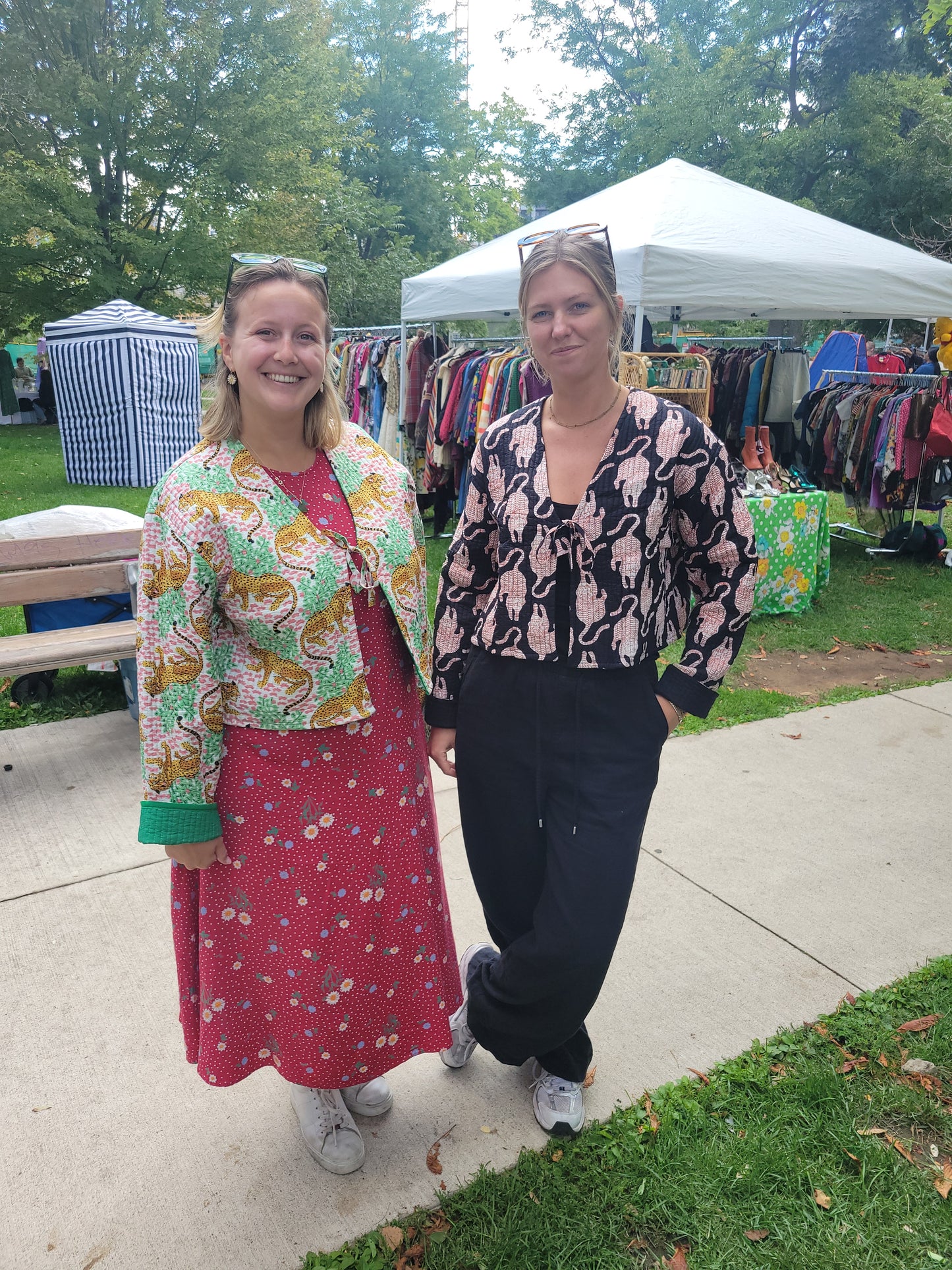Clara Quilted Jacket Black Leopard