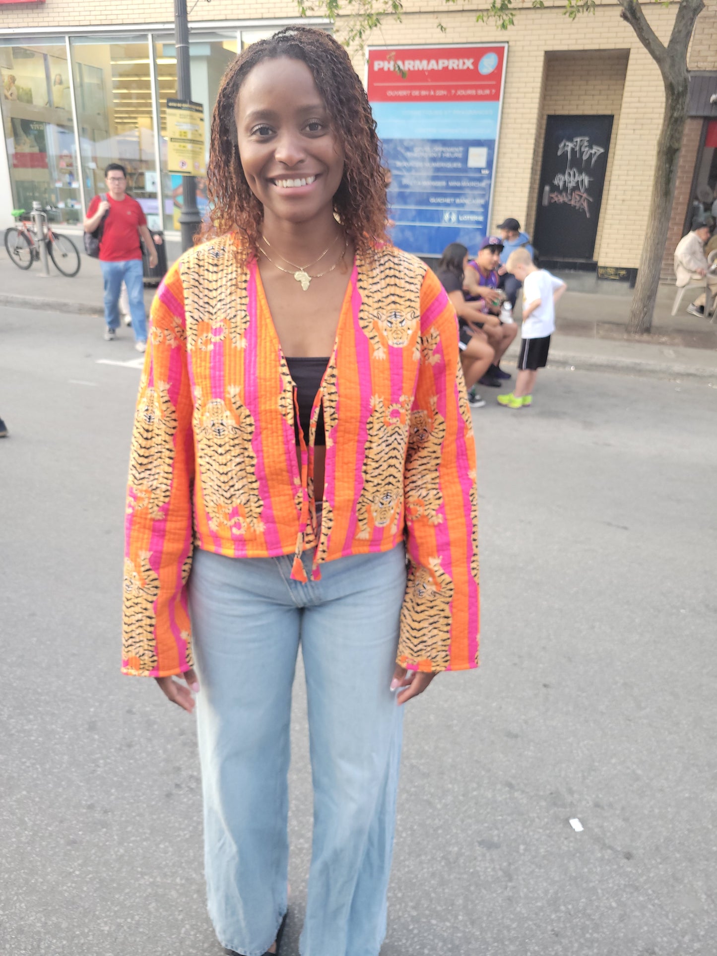 Clara Quilted Jacket Orange