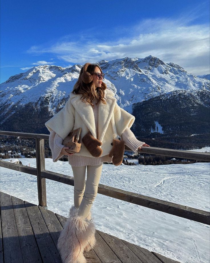 White Shearling Fur Snow Boots