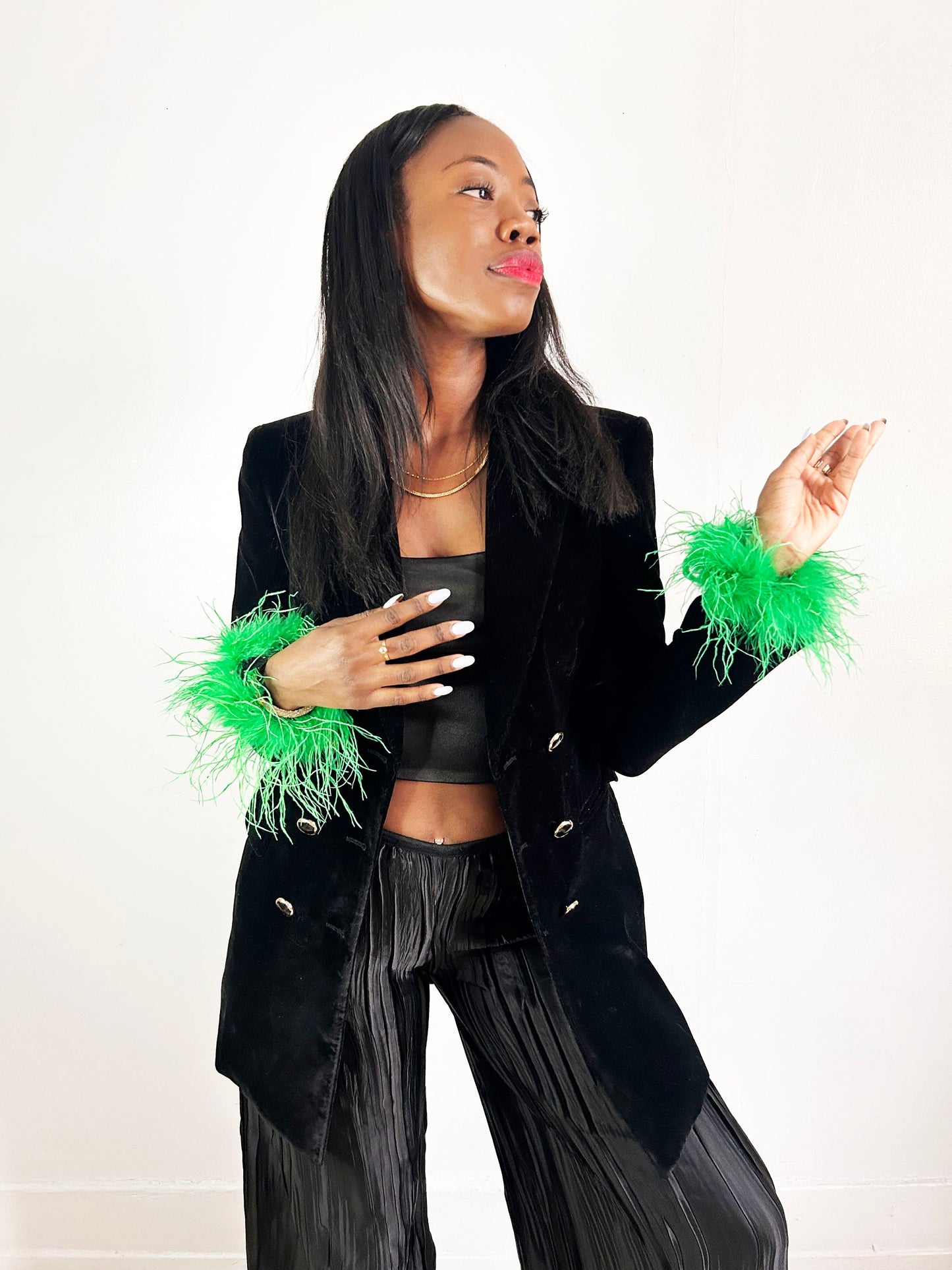 Green Feather Cuffs